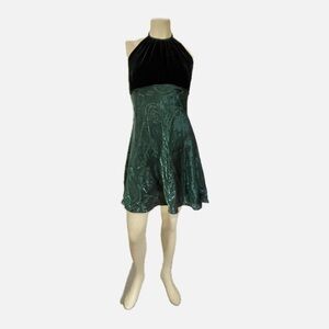 Elegant Green Halter Dress